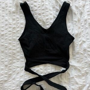 Hollister Black Wrap Crop Top